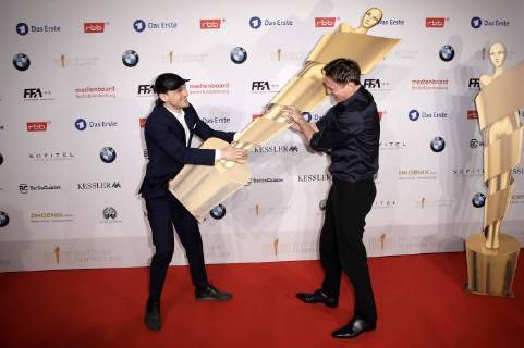 Franz Rogowski und Oliver Masucci beim Nominiertenabend zum Deutschen Filmpreis 2018 im BMW Haus am Kurfürstendamm. Berlin, 07.04.2018