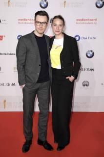 Tobias Wiemann mit Gattin Jytte-Merle Böhrnsen beim Nominiertenabend zum Deutschen Filmpreis 2018 im BMW Haus am Kurfürstendamm. Berlin, 07.04.2018