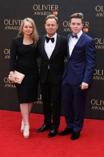Australian actor Jason Donovan and his children Jemma Donovan and Zac Donovan attend The Olivier Awards 2018 with Mastercard at Royal Albert Hall in London. APRIL 8th 2018  MESx18970