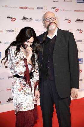 Conchita und Karl Dall bei der 13. Verleihung des PRG Live Entertainment Award in der Festhalle Frankfurt. Frankfurt am Main, 09.04.2018