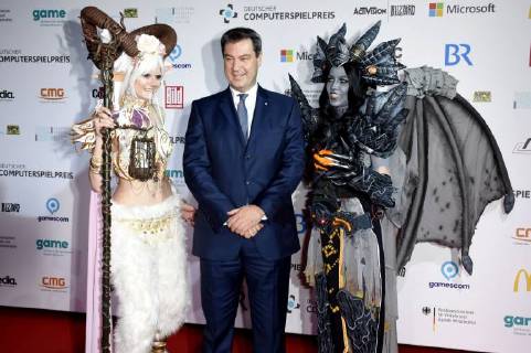 Markus Söder bei der Verleihung des Deutschen Computerspielpreises 2018 im Kesselhaus. München, 10.04.2018