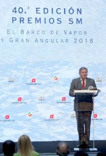 Spanish Education Minister Inigo Mendez de Vigo speaks during the SM Childen and Youth Literarture Award El barco de vapor and Gran angular at the Real Casa de Correos in Madrid, Spain, 18 April 2018. Queen Letizia of Spain chairs awarding ceremony in Madrid !ACHTUNG: NUR REDAKTIONELLE NUTZUNG!  Copyright: xKikoxHuescax MAD02 20180418-636596856045697583