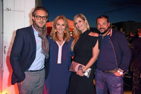 Caroline Beil mit Freund Philipp Sattler, Verena Wriedt mit Ehemann Thomas Schubert beim Bunte New Faces Award Film 2018 im Spindler & Klatt in Berlin am 26.04.2018