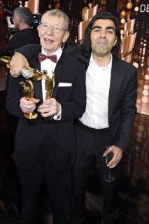 Hark Bohm und Fatih Akin, Lola Preisträger bestes Drehbuch, bei der Verleihung des Deutschen Filmpreises 2018 in der Messe Berlin. Berlin, 27.04.2018
