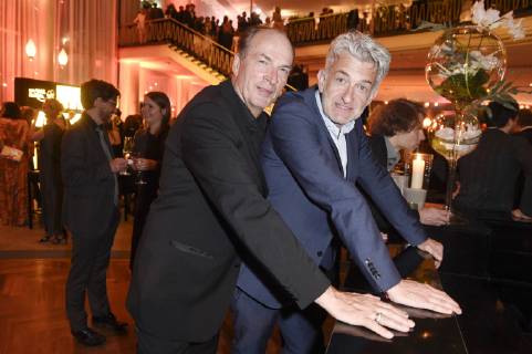 Herbert Knaup und Dominic Raacke bei der Aftershow Party des Deutschen Filmpreises 2018 im Palais am Funkturm. Berlin, 27.04.2018