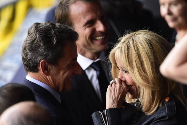 Entertainment Bilder des Tages Emmanuel Macron - president de la Republique et sa femme Brigitte Macron Nicolas Sarkozy CELEBRITES : Les herbiers vs PSG - Finale de la Coupe de France - St Denis - 08 05 2018 JBAutissier Panoramic