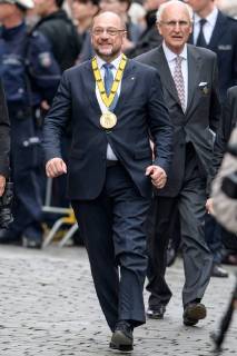 Verleihung des internationalen Karlspreises zu Aachen, 10.05.2018 Martin Schulz bei der Verleihung des internationalen Karlspreises zu Aachen am 10.05.2018, , Aacgeb NRW Deutschland