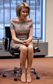 Queen Mathilde of Belgium pictured during a ceremony to award the Queen Mathilde Award 2018, in Brussels, Wednesday 16 May 2018. The winner of the Queen Mathilde award is selected by a youth jury from one of the thirteen Queen Mathilde Foundation projects.  ERICxLALMAND 05346897