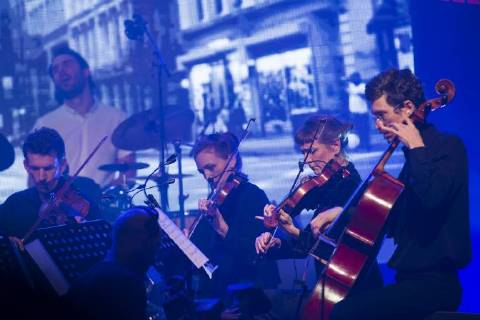Quatuor Ardente de l OPRL performs on stage at the concert with winners of the 15th edition of the Les Octaves de la Musique music awards ceremony, Monday 28 May 2018 in Brussels.  LAURIExDIEFFEMBACQ 05355209