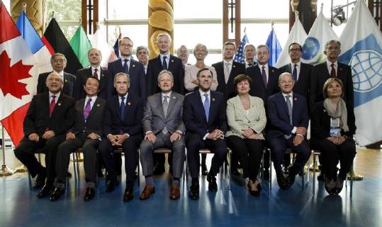 News Themen der Woche KW22 Familienfoto mit Bundesfinanzminister Olaf Scholz (2.v.r. vorne), SPD, beim G7 Treffen der Finanzminister und Notenbankgouverneure in Whistler, Kanada. 01.06.2018, Whistler Kanada