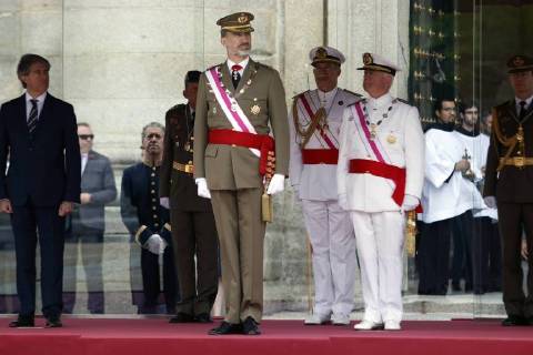 THE KING FELIPE PRESIDES THE CELEBRATION OF THE CHAPTER OF THE REAL AND MILITARY ORDER OF SAN HERMENEGILDO FELIPE OF BORBON AND GREECE 12 06 2018 June 12 2018 King Felipe attends the celebration of the Military Order of San Hermenegildo in the Monastery of El Escorial in Madrid 888 Cordon Press  EuropaxPress El Rey Felipe preside la celebracion del Capitulo de la Real y M