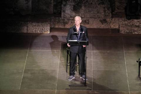 June 19, 2018 - Athens, Greece - Actor BILL MURRAY with JAN VOGLER present New Worlds at Odeon of Herodes Atticus. Athens Greece - ZUMAv62_ 20180619_zaf_v62_524 Copyright: xAristidisxVafeiadakisx