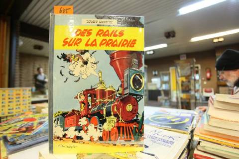 - BRUSSELS, BELGIUM: Illustration shows one of the rare comic books that will be auctioned in the Salle Laetitia in Brussels, an original hardback edition of Lucky Luke s Rails of the Prairie , Friday 05 March 2010. Top pieces are mint black and white copies of Tintin in the Land of the Soviets from 1930, and Tintin s King Ottokar s Sceptre from 1939. Both are expected to bring in between 12000 and 15000 euros. JULIENxWARNAND  x19132710x
