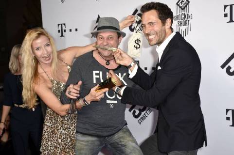 Georgia Schultze, Michel Guillaume und Alexander Mazza bei der 19. Verleihung des 13th Street Shocking Short Award 2018 auf dem 36. Filmfest München 2018 in der Alten Akademie. München, 04.07.2018