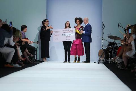 Berlin: Fashion Awards by ACTE Berlin: Designer Sanna Schubert walks the runway at the Rebelpin - Fashion Awards By Acte show during the Berlin Fashion Week Spring Summer 2019 at ewerk on July 5, 2018 in Berlin, Germany. Berlin Berlin-Mitte Germany  SimonexKuhlmey