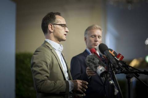 News Themen der Woche KW 35 News Bilder des Tages Bundesaussenminister Heiko Maas, SPD, gibt ein Statement beim Doorstep im Rahmen des Gymnich-Treffens in Wien, 31.08.2018. Wien Oesterreich Copyright: xFlorianxGaertnerx