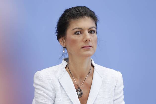 04.09.2018, Berlin, Deutschland - Pressekonferenz zur Gruendung der Sammlungsbewegung Aufstehen. Foto: Dr. Sahra Wagenknecht, Vorsitzende der Fraktion die Linke im Bundestag. .