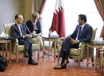News Themen der Woche KW 36 News Bilder des Tages Bundesaussenminister Heiko Maas, SPD, trifft den Emir von Katar, Scheich Tamim bin Hamad bin Khalifa al Thani, in Berlin. 07.09.2018, Berlin Deutschland