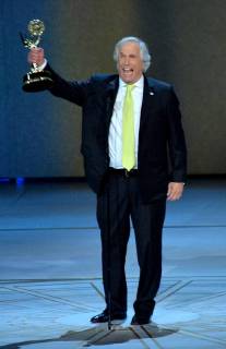 Henry Winkler accepts the Outstanding Supporting Actor in a Comedy Series award for Barry onstage during the 70th annual Primetime Emmy Awards at the Microsoft Theater in downtown Los Angeles on September 17, 2018.  LAP20180917569 JIMxRUYMEN