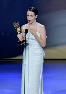 Claire Foy accepts the Outstanding Lead Actress in a Drama Series award for The Crown onstage during the 70th annual Primetime Emmy Awards at the Microsoft Theater in downtown Los Angeles on September 17, 2018.  LAP201809171057 JIMxRUYMEN