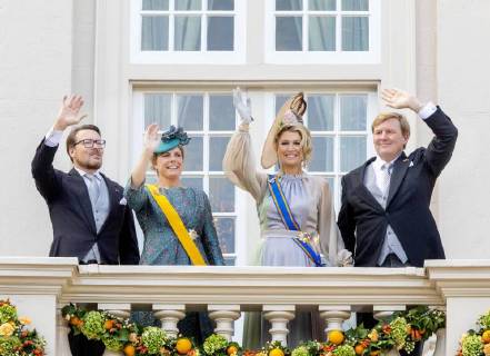 Entertainment Bilder des Tages 18-09-2018 Balcony Queen Maxima and King Willem-Alexander Princess Laurentien and Prince Constantijn on the balcony of palace Noordeinde during Prinsjesdag, the presentation of the dutch 2019 budget memorandum and the opening of the parliamentary year, in The Hague.  Copyright: xPPEx