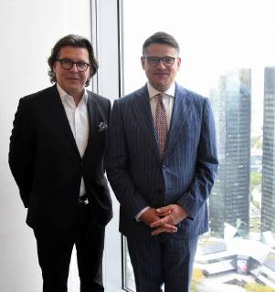 21.09.2018 Frankfurt am Main, Hessischen Film- und Kinopreis 2018 Bekanntgabe der Nominiereungen und Ehrenpreisträger Boris Rhein Hessischer Minister für Wissenschaft und Kunst Hans Joachim Mendig Geschäftsführer Hessen Film