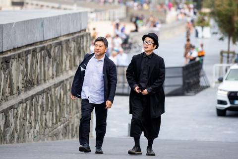 September 23, 2018 - San Sebastian, Spain - Hirokazu Kore eda (L) and Lily Franky during the photocall for Donostia Award at the 66th San Sebastian International Film Festival on September 23, 2018 in San Sebastian, Spain. San Sebastian Spain  - ZUMAn230 20180923_zaa_n230_223 Copyright: xManuelxRomanox