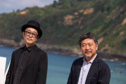 September 23, 2018 - San Sebastian, Spain - Hirokazu Kore eda (R) and Lily Franky during the photocall for Donostia Award at the 66th San Sebastian International Film Festival on September 23, 2018 in San Sebastian, Spain. San Sebastian Spain  - ZUMAn230 20180923_zaa_n230_237 Copyright: xManuelxRomanox