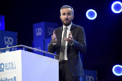 Jan Böhmermann beim 6. Bits & Pretzels Founders Festival 2018 im ICM. München, 30.09.2018