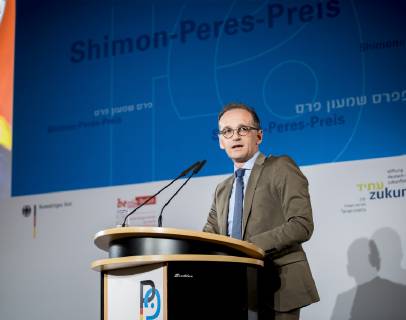 Bundesaussenminister Heiko Maas, SPD, nimmt an der Shimon-Peres-Preisverleihung im Roten Rathaus von Berlin teil. 08.10.2018. Berlin Deutschland Copyright: xFelixxZahnx