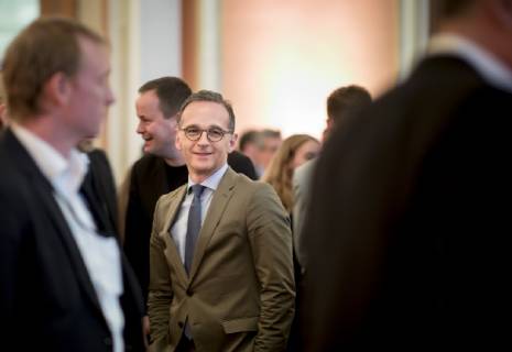 Bundesaussenminister Heiko Maas, SPD, nimmt an der Shimon-Peres-Preisverleihung im Rotenrathaus von Berlin teil. 08.10.2018. Berlin Deutschland Copyright: xFelixxZahnx