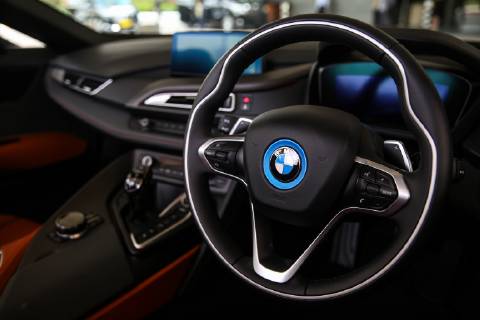 October 17, 2018 - Jakarta, Indonesia - BMW i8 Roadster displayed during a media preview in Jakarta, Indonesia on Wednesday, October 17, 2018. Jakarta Indonesia - ZUMAn230 20181017_zaa_n230_137 Copyright: xAndrewxLotulungx