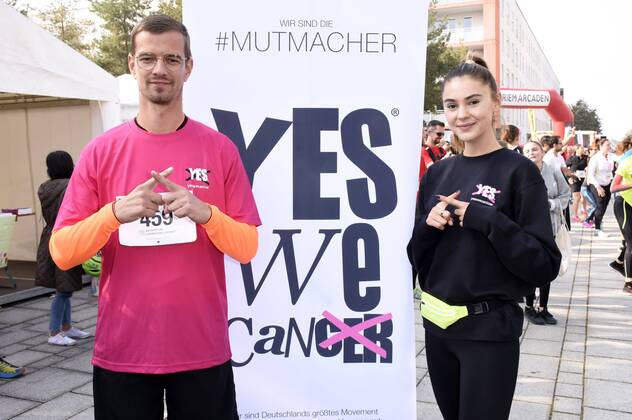Joko Winterscheidt und Stefanie Giesinger beim Riem Arcaden Run zugunsten krebskranker Menschen in der Messestadt West. München, 20.10.2018