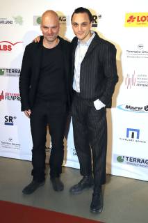Thomas Stuber und Franz Rogowski bei der 8. Verleihung des Günter Rohrbach Filmpreises 2018 in der Neuen Gebläsehalle Neunkirchen. Neunkirchen, 02.11.2018