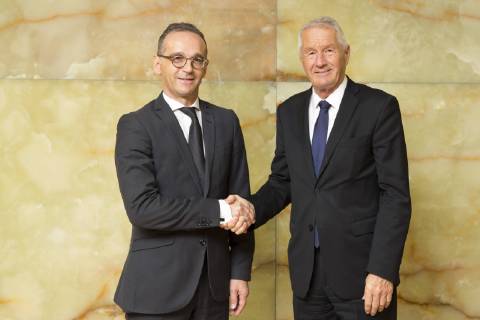 News Themen der Woche KW45 News Bilder des Tages Bundesaussenminister Heiko Maas, SPD und Thorbjörn Jagland, Generalsekretaer des Europarates, Berlin, 06.11.2018. Berlin Deutschland