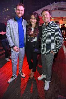 Maurice Gajda, Julia Krueger, Philipp Isterewicz beim BUNTE New Faces Award Style im Spindler & Klatt in Berlin