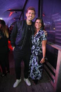 Steffi Brungs mit Freund Christian Wackert beim BUNTE New Faces Award Style im Spindler & Klatt in Berlin