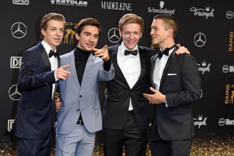 Nick Julius Schuck, Ivo Kortlang, Timur Bartels, Tim Oliver Schultz BAMBI 2018 - Roter Teppich im Theater am Potsdamer Platz in Berlin am 16.11.2018