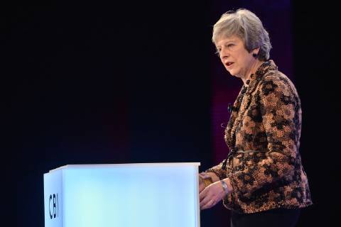November 19, 2018 - London, London, UK - London, UK. British prime minister THERESA MAY makes a keynote speech at the Confederation of British Industry (CBI) conference, held at Intercontinental Hotel. London UK - ZUMAl94_ 20181119_zaf_l94_021 Copyright: xRayxTangx