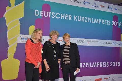 Verleihung Deutscher Kurzfilmpreis 2018 Prof. Dr. Susanne Stuermer, Prof. Monika Gruetters, MdB, Dr. Martina Muench Verleihung 62, Deutscher Kurzfilmpreis 2018 im Waschhaus Arena Potsdam. am 28.11.2018