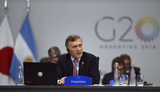 December 1, 2018 - Buenos Aires, Argentina - Argentine President Mauricio Macri during the plenary session on Day Two of the G20 Summit meeting at the Costa Salguero Center December 1, 2018 in Buenos Aires, Argentina. Buenos Aires Argentina - ZUMAp138 20181201_zaa_p138_026 Copyright: xG20xArgentinax