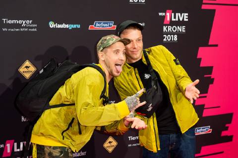 Bochum, Germany 06.12.2018, 1Live Krone 2018, 257ers, Daniel Schneider und Michael Rohleder auf dem Roten Teppich der 1Live Krone ( DeFodi001