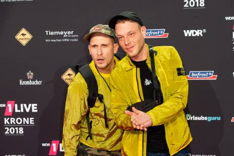 Bochum, Germany 06.12.2018, 1Live Krone 2018, 257ers, Daniel Schneider und Michael Rohleder auf dem Roten Teppich der 1Live Krone ( DeFodi001