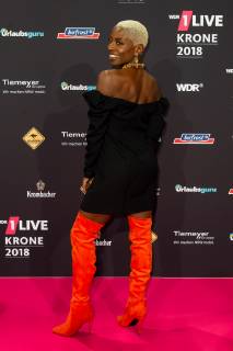 Bochum, Germany 06.12.2018, 1Live Krone 2018, Nikeata Thompson auf dem Roten Teppich der 1Live Krone ( DeFodi001