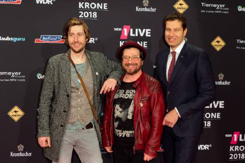 Bochum, Germany 06.12.2018, 1Live Krone 2018, Hennes Bender und Thomas Eiskirch auf dem Roten Teppich der 1Live Krone ( DeFodi001
