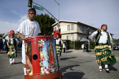 December 9, 2018 - Los Angeles, California, United States - People take part in the 87th Annual Procession and Mass in honor of Our Lady of Guadalupe in Los Angeles, California on December 9, 2018. The Catholic procession is the oldest religious procession in Los Angeles and celebrates the apparition of the Virgin Mary in Mexico in 1531. Los Angeles United States - ZUMAn230 20181209_zaa_n230_556 Copyright: xRonenxTivonyx