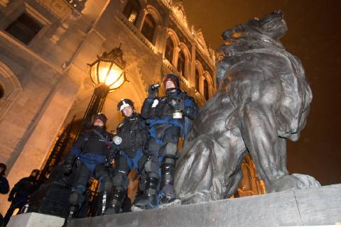 Demonstration against government because of the changes in labor law in Budapest. 2018.12.13. Photo:Vörös Szilárd