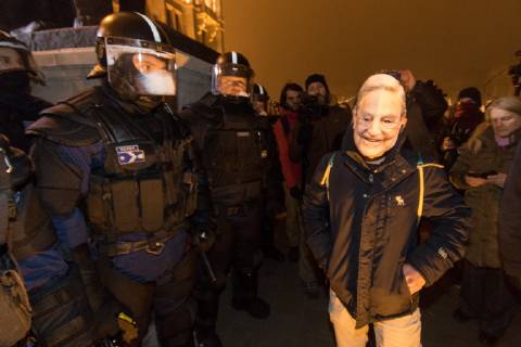Demonstration against government because of the changes in labor law in Budapest. 2018.12.13. Photo:Vörös Szilárd