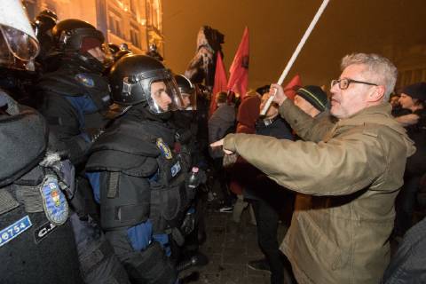 Demonstration against government because of the changes in labor law in Budapest. 2018.12.13. Photo:Vörös Szilárd