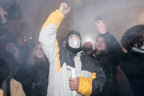 Demonstration against government because of the changes in labor law in Budapest. 2018.12.13. Photo:Vörös Szilárd